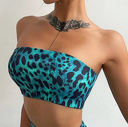 qgtao  2024 Tube Bra Tracksuits Women Leopard print Yoga Set Sports Suit Women Lounge Wear Crop Tops Sexy Women Leggings