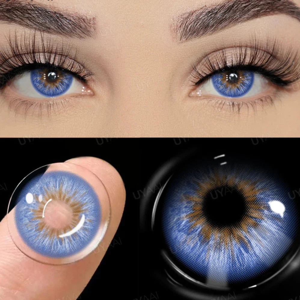 qgtao -0.75 to -6.00 Natural Graduation Colored Eyes Lenses with Degree Colored Contact Lenses with Diopters Gray Colored Pupils