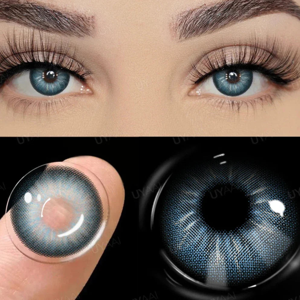 qgtao -0.75 to -6.00 Natural Graduation Colored Eyes Lenses with Degree Colored Contact Lenses with Diopters Gray Colored Pupils