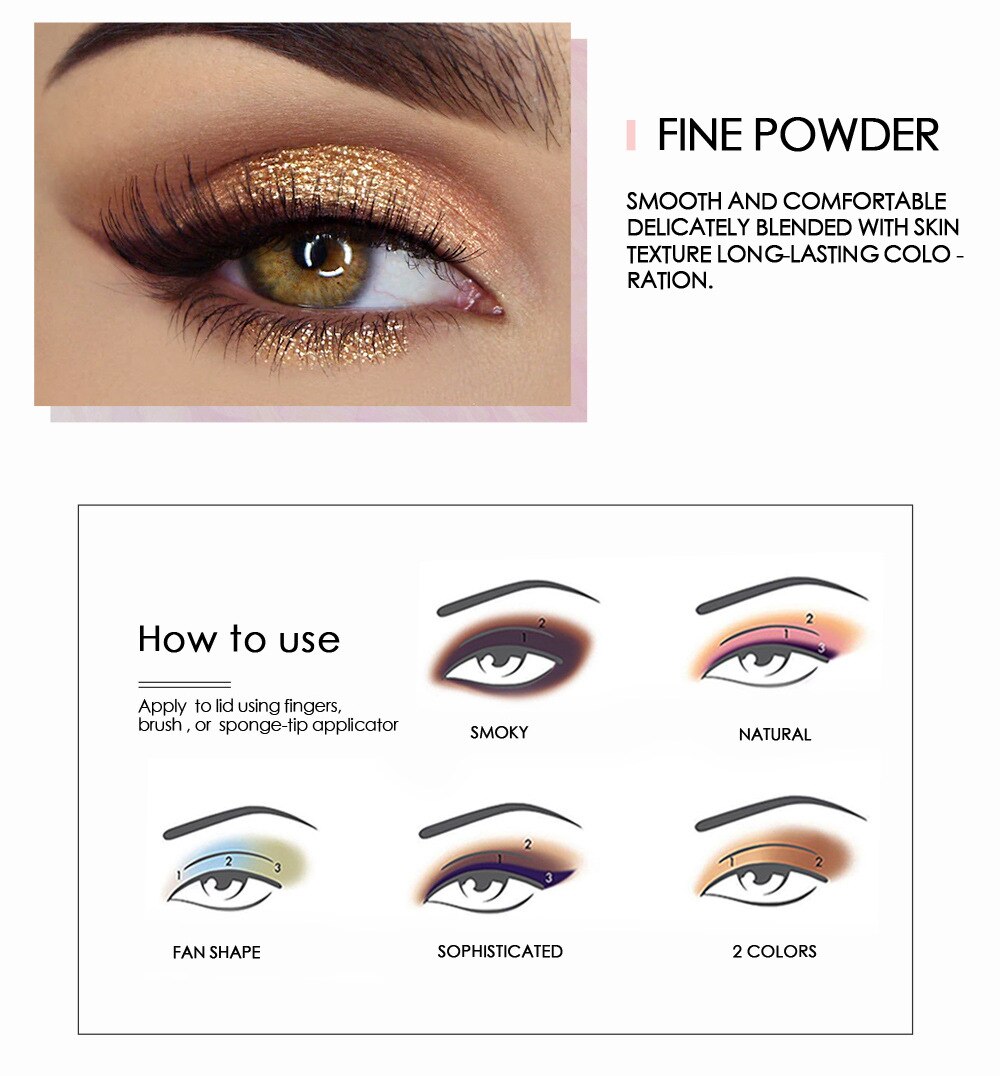 54 Color Women´s Eye Shadow Palette Makeup Eyes Smooth and Fine Texture Gold Onion Powder EyeShadows Bright Shadows for The Eyes