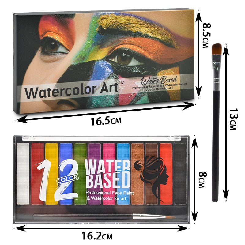 qgtao  10 Colors Face and Body Painting Water-based Oil Painting Halloween Party Makeup Beauty Tools Wholesale Body Painting Palette