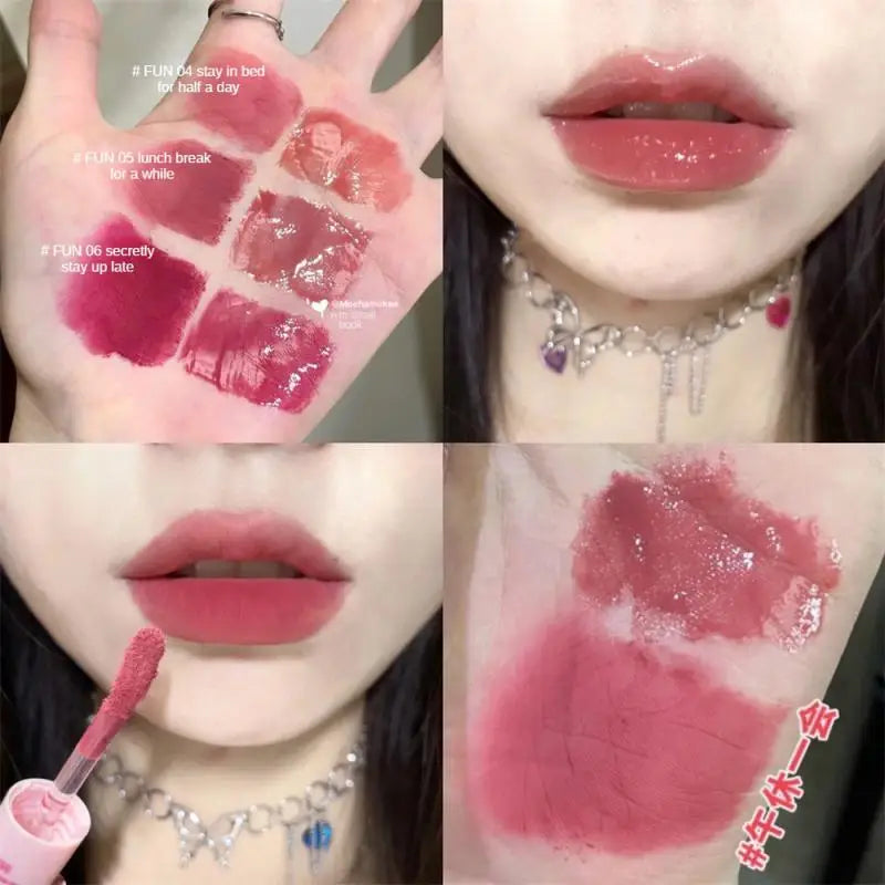 qgtao 11Colors Double Head Lip Gloss Matte Velvet Sexy Red Tint Liquid Lipstick Waterproof Mirror Water Lip Glaze Lips Makeup Cosmetic