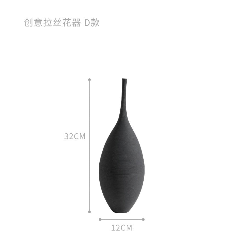 Jingdezhen Modern Minimalist Handmade Art Zen Vase Ceramic Ornaments Living Room Model Home Decoration