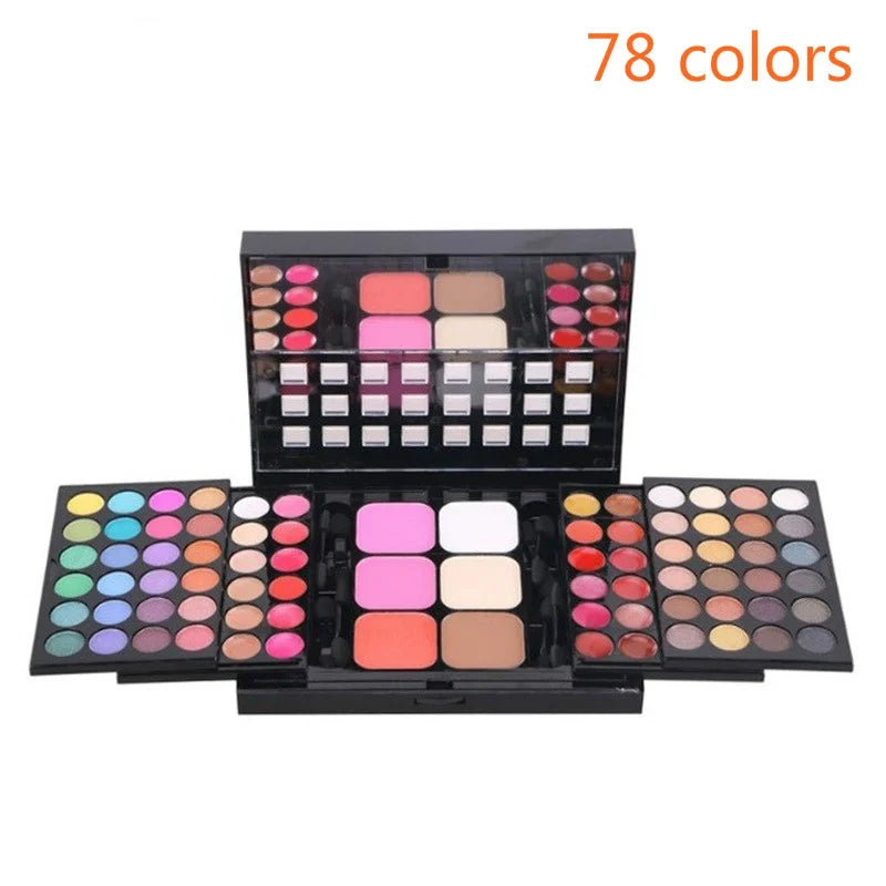 qgtao 40/74/78 Colors Glitter Eyeshadow Palette Matte Waterproof Long Lasting Pressed Powder Cosmetics Kit  Fashion Women MakeUp Tools