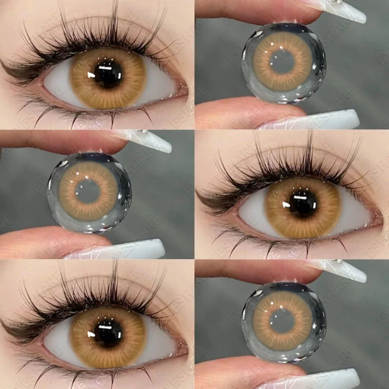 1Pair Colored Contact Lenses for Eyes Fast Delivery Brown Lenses Gray Pupils Lens Green Eye Lenses Blue Eye Lens Yearly