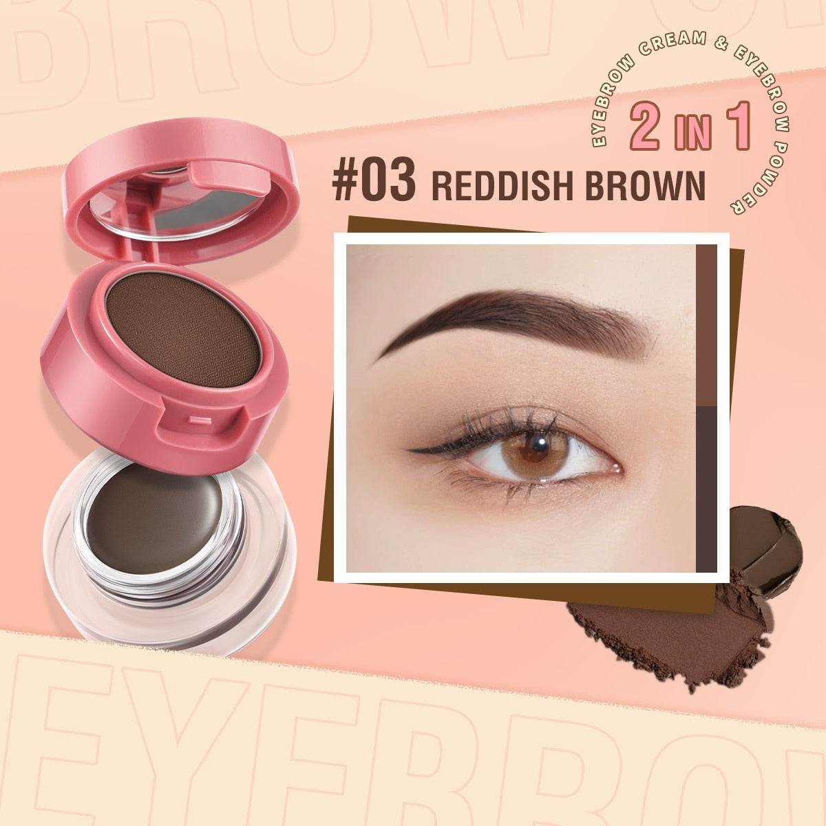 2 In 1 Double Eyebrow Pomade Cream No Fading 3D Tinted Sculpted 3 Colors  Eyebrow Gel  Enhancer Makeup