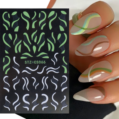 3D Christmas Sticker for Nails Cute Cartoon Sliders Snowflake Elk Xmas Tree Decal Gel Polisn Manicure Nail Art Decor SACA717-724