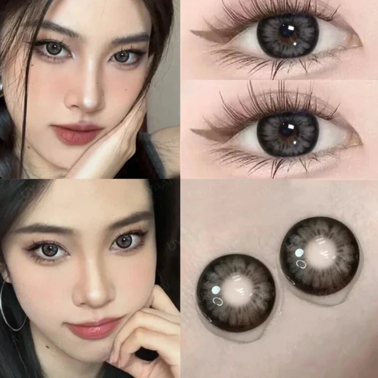 qgtao 15mm Big Diameter Black Lenses 14.5mm Lenses  Colored Contact Lenses for Eyes Big Eye Lenses Natural Look Lenses