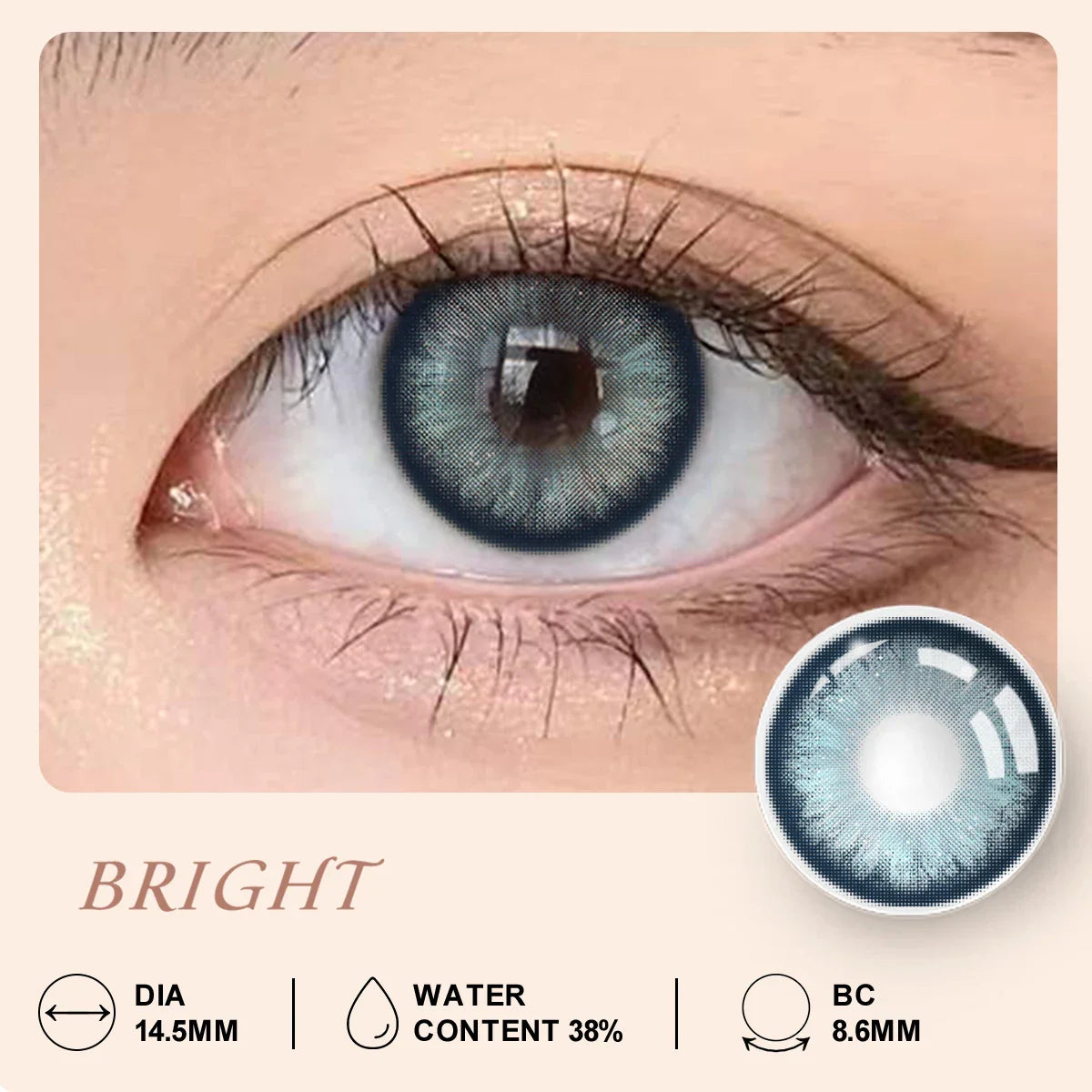 qgtao Hot Sale Natural Colored Contact Lenses Half Year Color Contact Lenses Multicolored Colored Contact Lens Blue Eye Lens