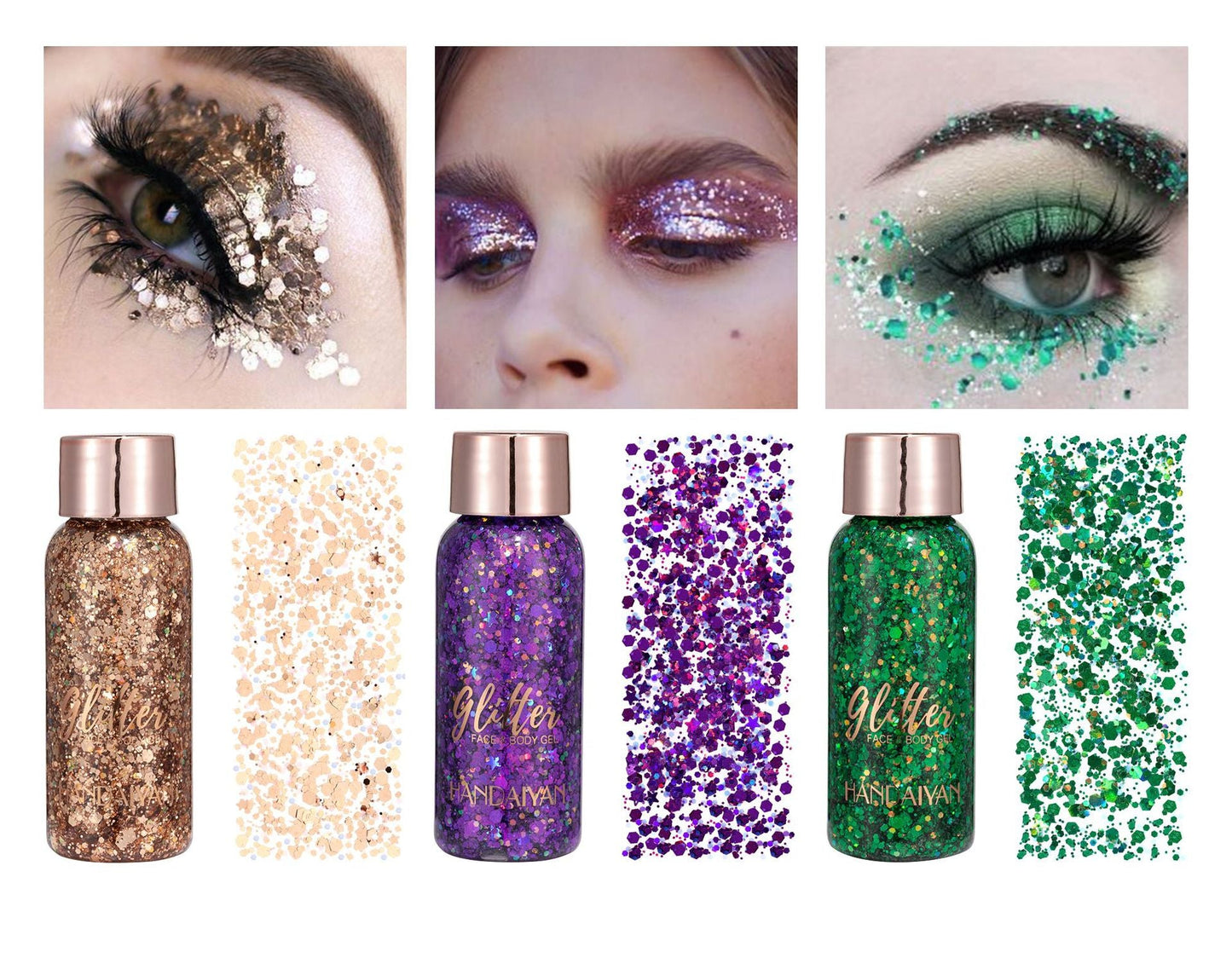 Eye Glitter Nail Hair Body Face Stickers Gel Art Loose Sequins Cream Diamond Jewels Rhinestones Makeup Party Festival