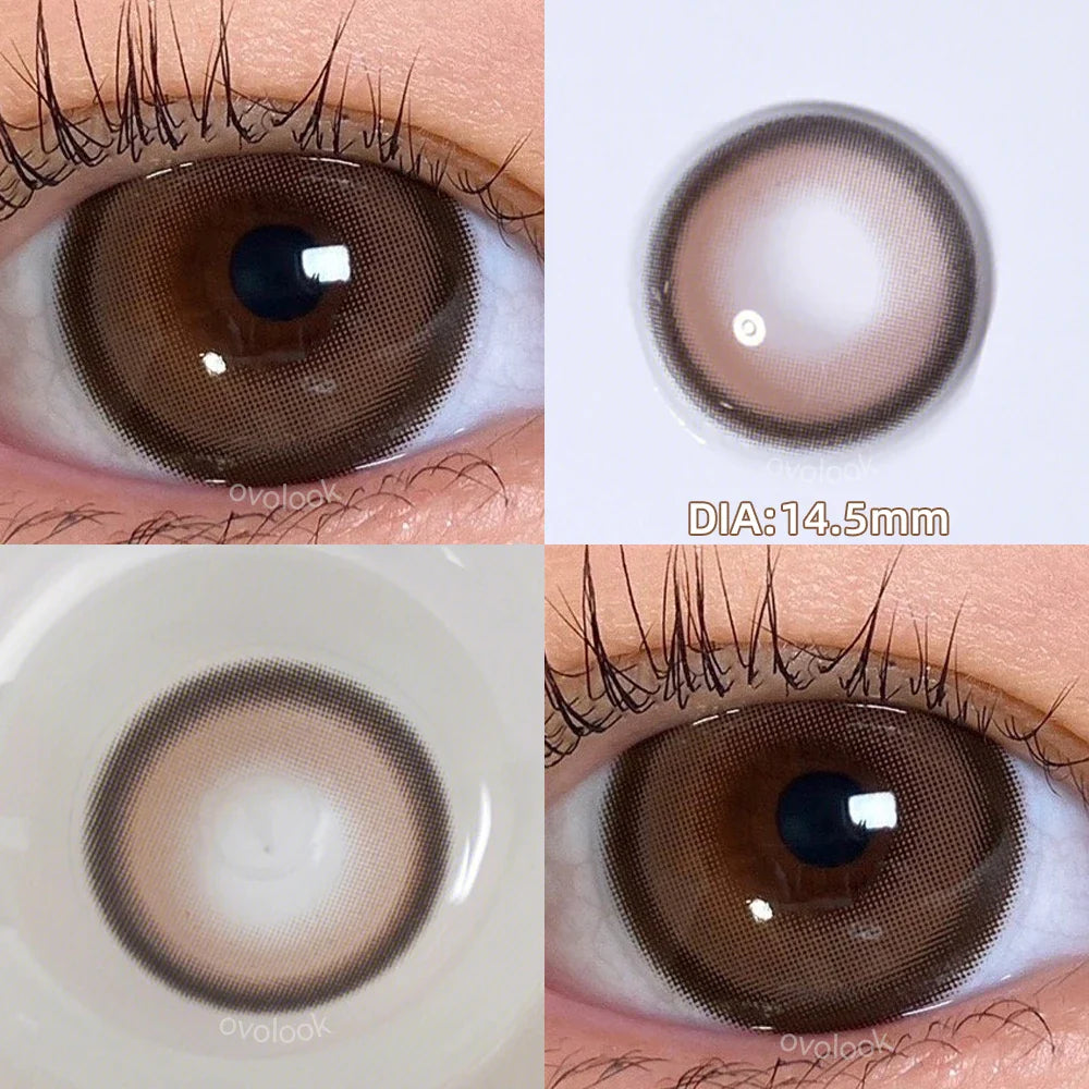 qgtao 2PCS/Pair Free Delivery Colored Contact Lenses Myopia Prescription Lens Natural Pupils Color Lenses Blue Brown Lens