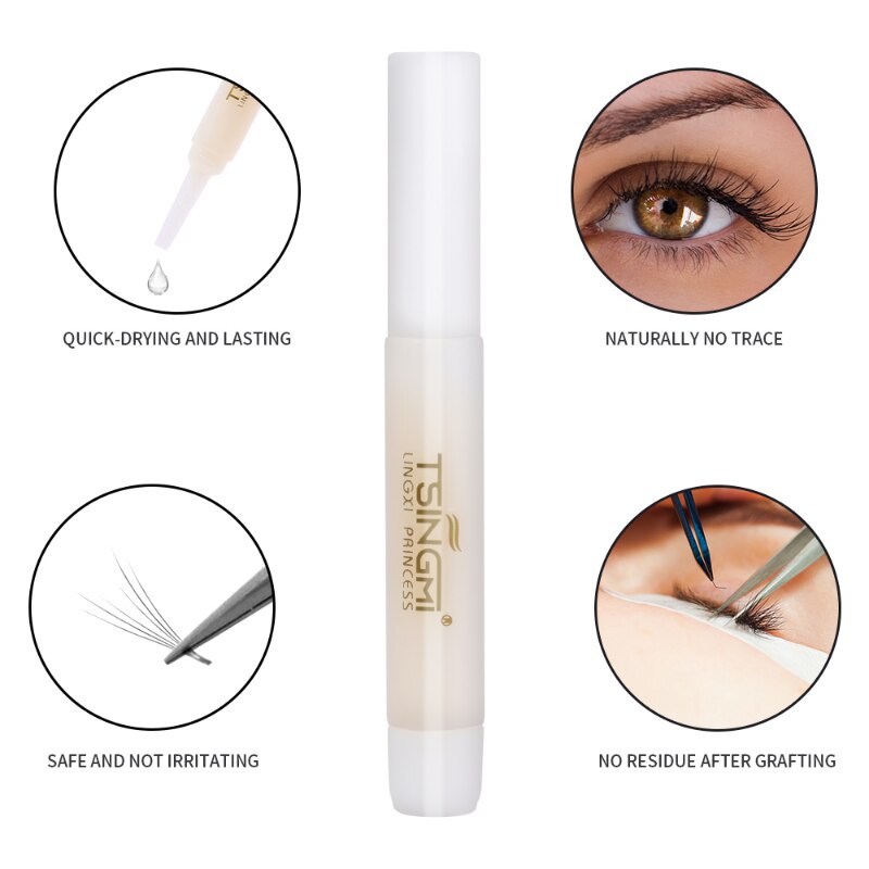 3ML Transparent Eyelash Glue Waterproof Quickily Dry No-irritant Lasting Firm Self Adhesive Eyelashes Extension Glue Makeup Tool