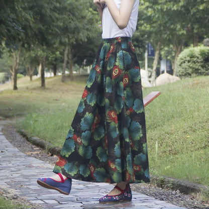 Summer Ethnic Style Cotton Linen Bohemian Streetwear Y2k Skirt Fashion Clothes Long Skirts Women Clothing Casual Vintage Elegant