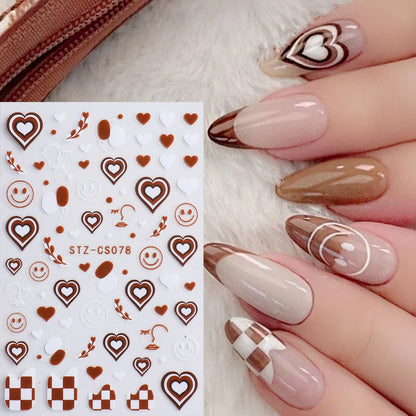 3D Christmas Sticker for Nails Cute Cartoon Sliders Snowflake Elk Xmas Tree Decal Gel Polisn Manicure Nail Art Decor SACA717-724