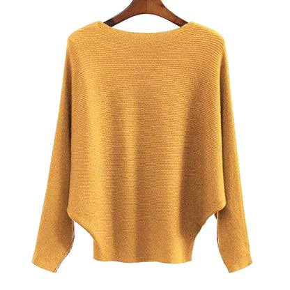 qgtao Winter 2024 Boat Neck Batwing Sweaters Pullovers Women Casual Cashmere Sweater Plus Size Knit Jumpers Tops Pull Femme