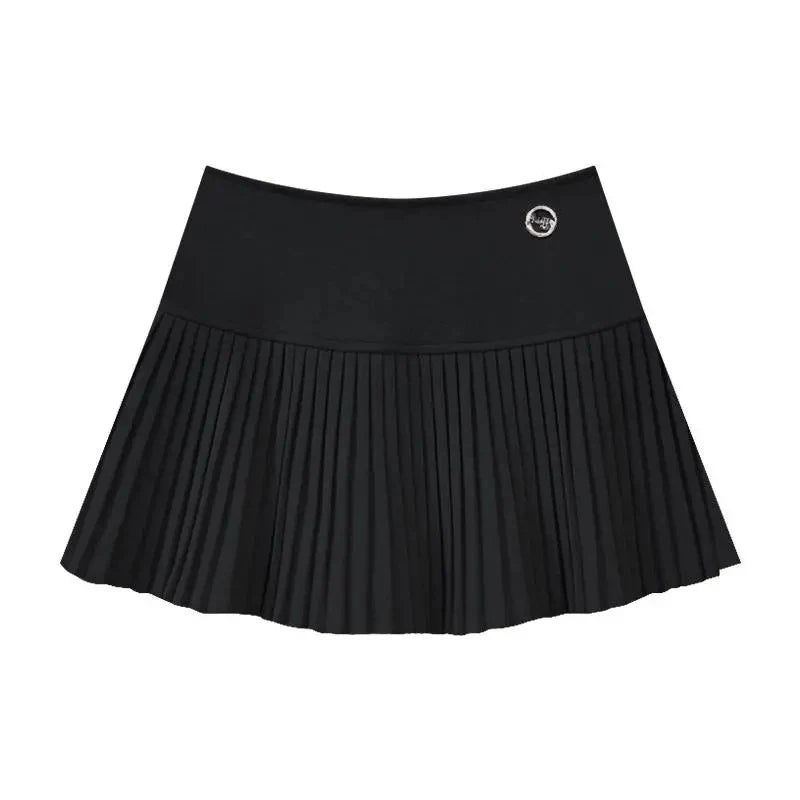 qgtao Fashion Woolen Pleated Skirts Women Korean Chic Sexy High Waist A-Line Skirts Y2K Summer Solid Preppy All Match Mini Skirts