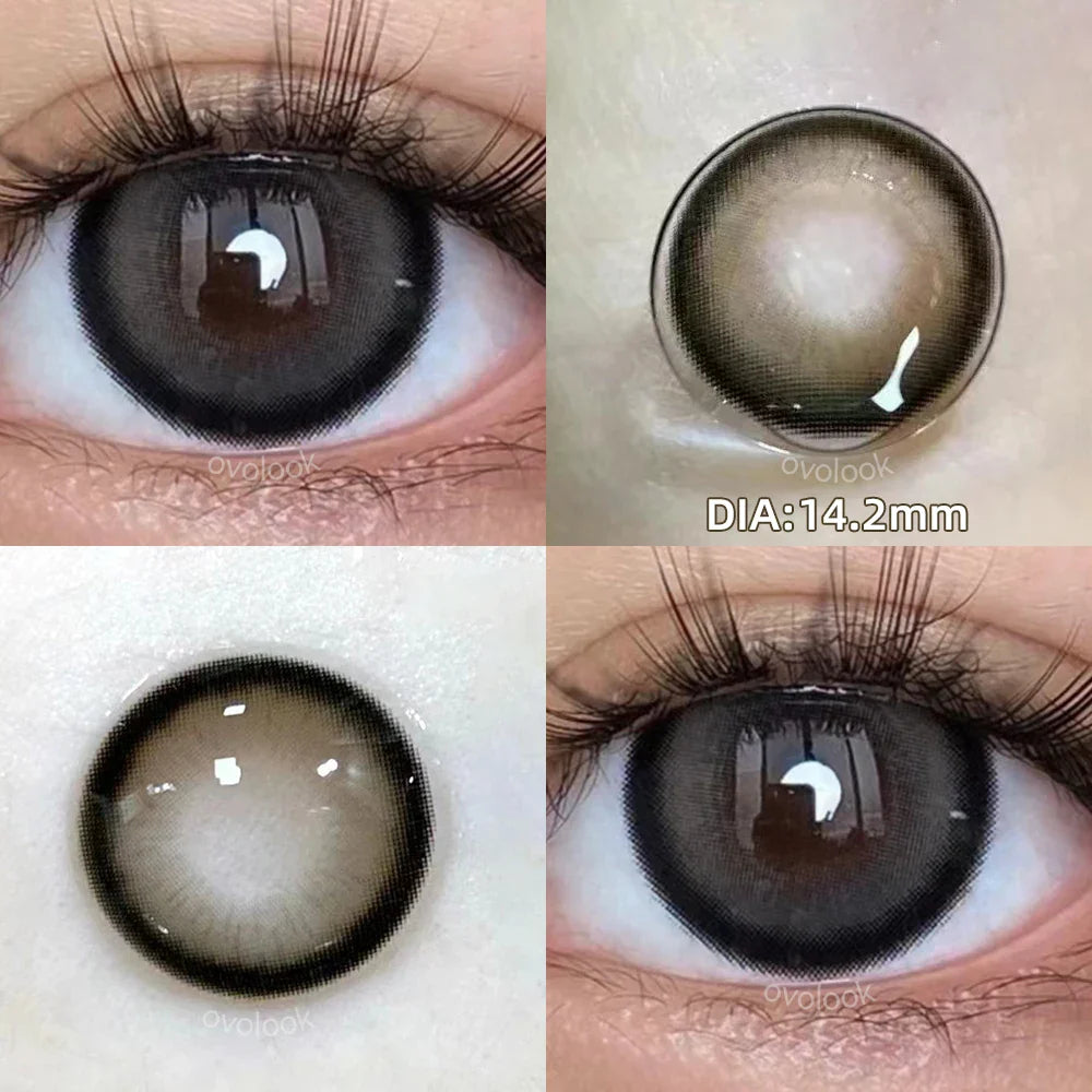 qgtao 2PCS/Pair Free Delivery Colored Contact Lenses Myopia Prescription Lens Natural Pupils Color Lenses Blue Brown Lens