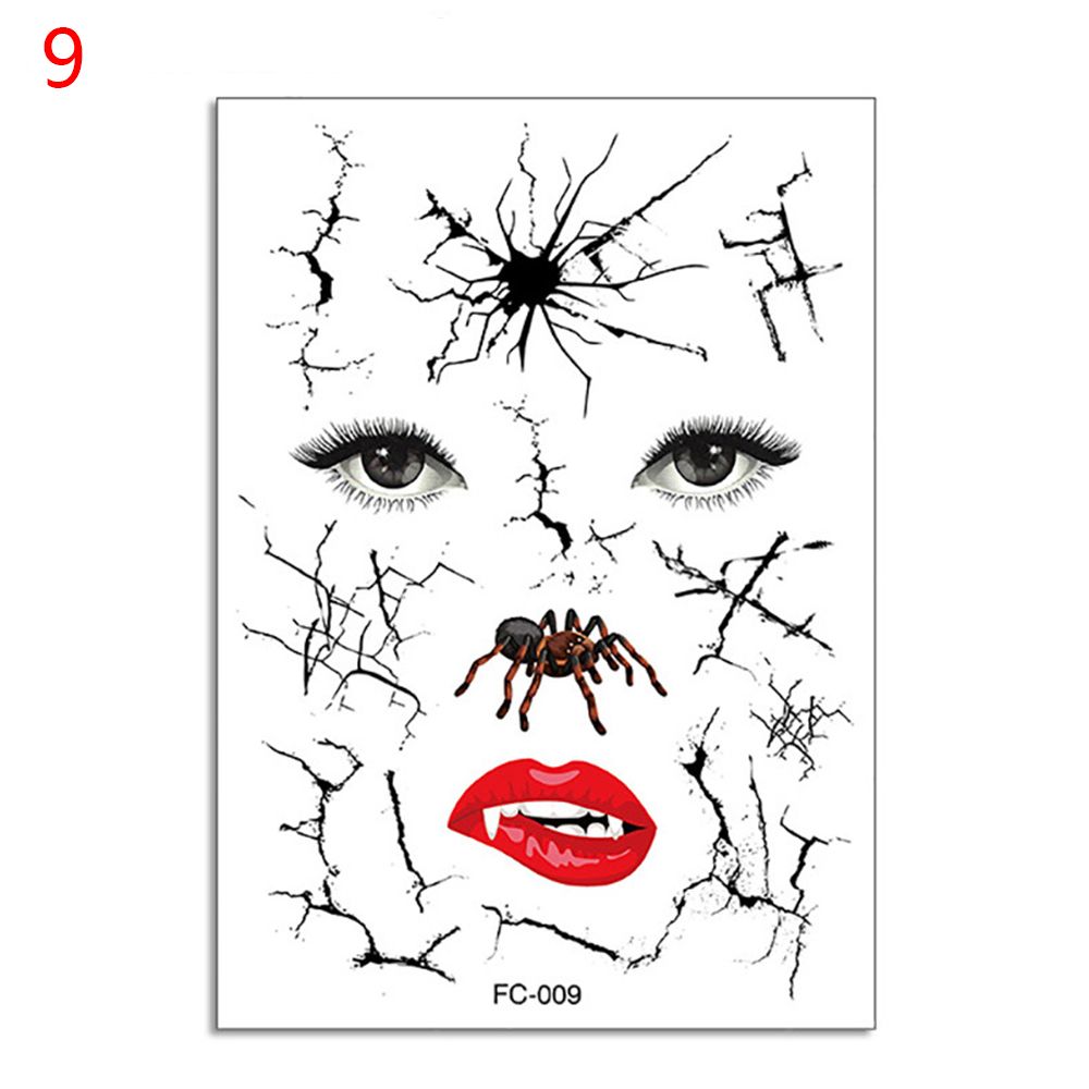 Waterproof Facial Makeup Sticker Special Face tattoo Day Of The Dead Skull Face Dress Up Halloween Temporary Tattoo Stickers