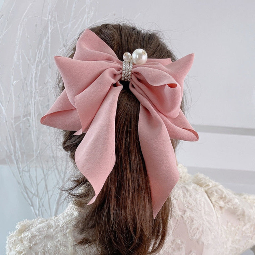 Wild Big Large Fashion Women Girls Hair Band Trendy Hairpin Casual Hair Clip Cute Ribbon Bow Ladies accessories Big Bow Barrette