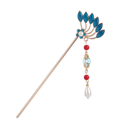 Alloy Round Hairpins Bun Cuff Vintage Leaf Hair Stick Set Bun Holder Women Hair Accessories Retro Hair Pins