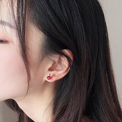 Cute Christmas Elk Dangle Earrings For Women Charm Xmas Deer Star Bowknot Round Ball Drop Earring Girls New Year Party Jewelry