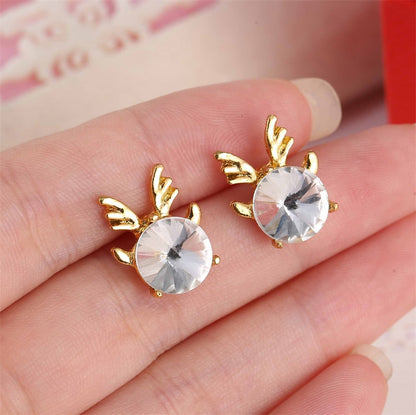 Cute Christmas Elk Dangle Earrings For Women Charm Xmas Deer Star Bowknot Round Ball Drop Earring Girls New Year Party Jewelry