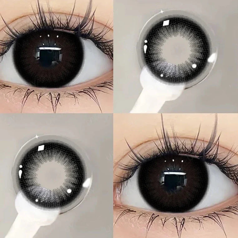 qgtao 15mm Big Diameter Black Lenses 14.5mm Lenses  Colored Contact Lenses for Eyes Big Eye Lenses Natural Look Lenses