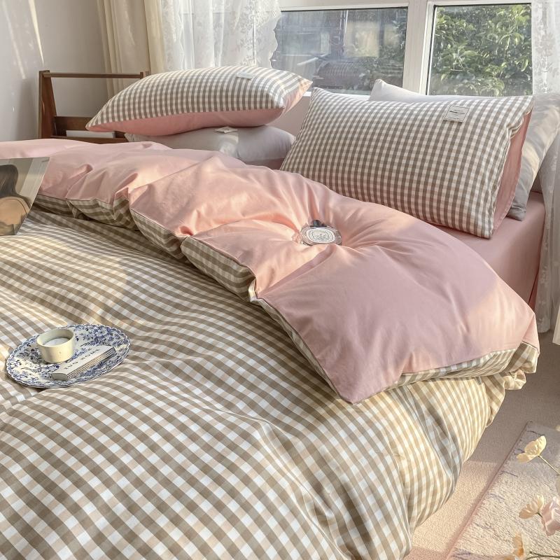 Yeknu 1pc 100%Cotton Duvet Cover Plaid Comforter Covers funda nordica cama 150 Single/Queen/King Quilt Cover(no pillowcase)