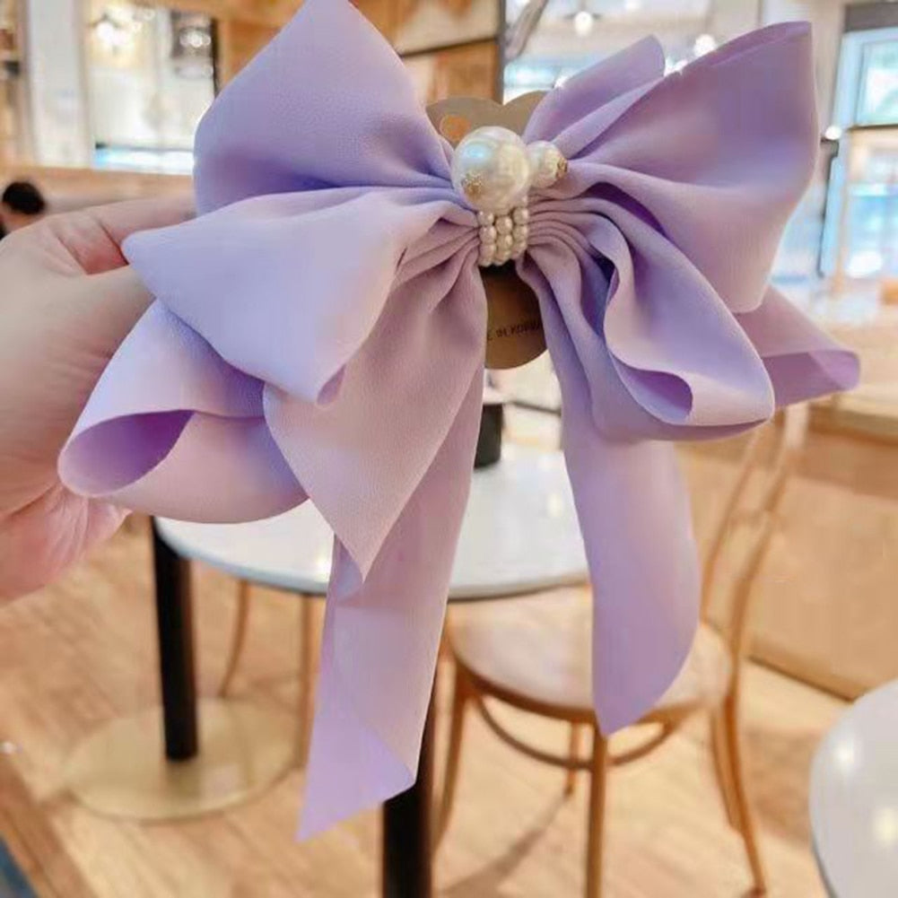 Wild Big Large Fashion Women Girls Hair Band Trendy Hairpin Casual Hair Clip Cute Ribbon Bow Ladies accessories Big Bow Barrette