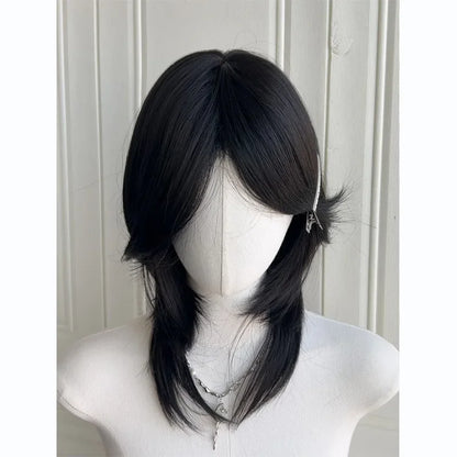 qgtao  -  Synthetic Cosplay wigs Mullet Head Wig Natural  Long Hair Gradien High Quality wig For Men and Women Short Straight Wolf