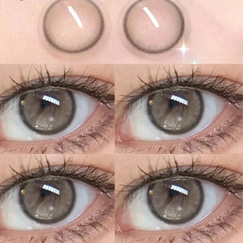 qgtao  1Pair Natural Colored Contact Lenses for Eyes with Degree Brown Lenses Fog Pearl Lens Korean Lenses Lenses Eye Color