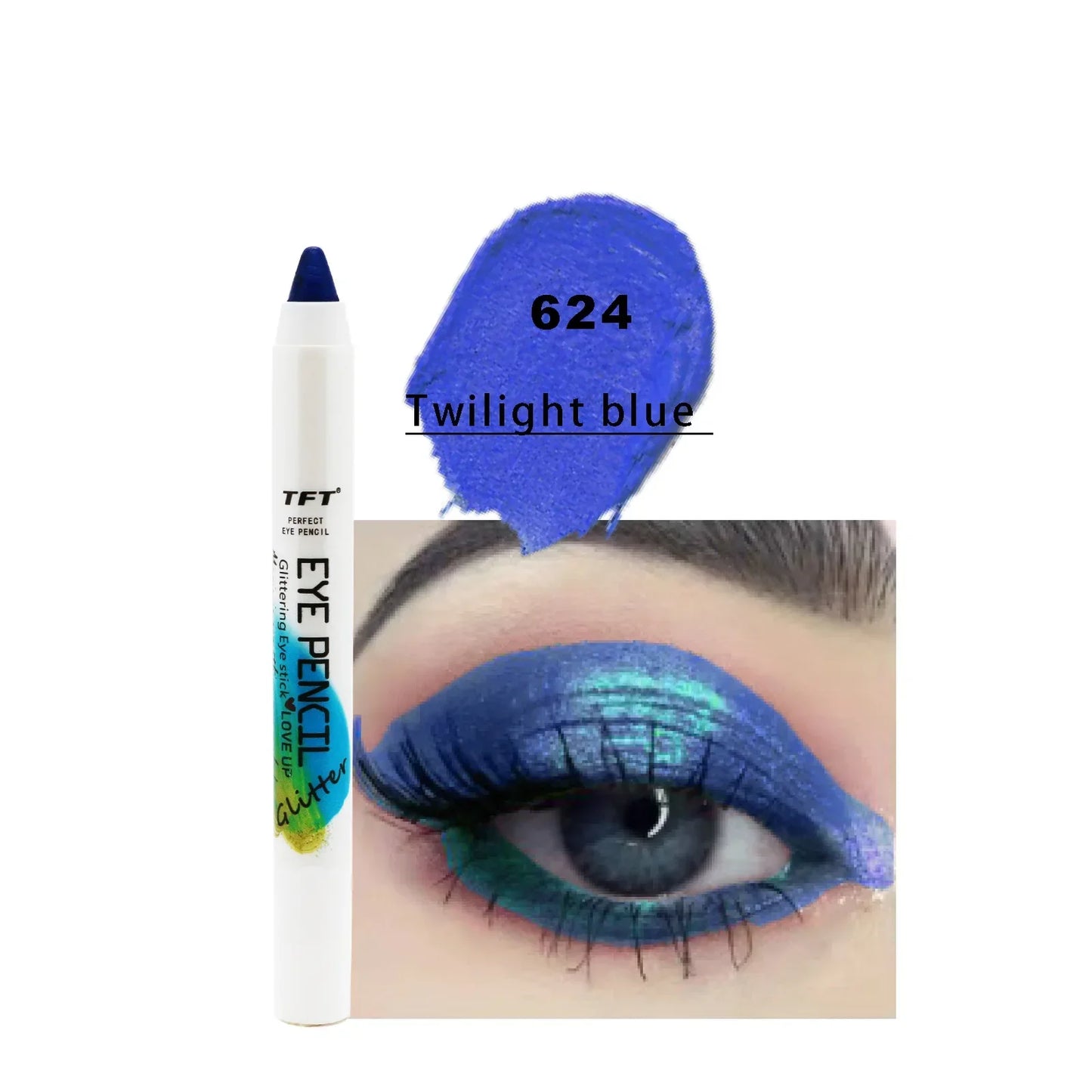 qgtao Pearlescent Eyeshadow Pencil Glitter Silkworm Liner Pen Highlighter Long Lasting Matte Eye Shadow Stick Eyes Makeup Cosmetics