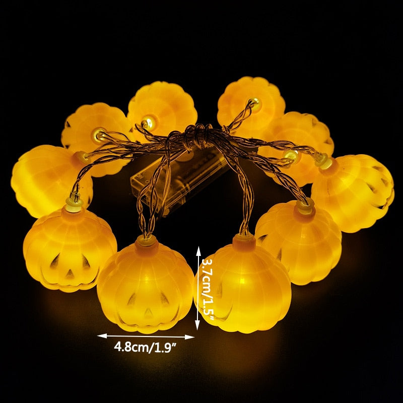 1.5M 10LED Halloween Led Light Pumpkin Bat Ghost String Lamp Hanging Ornament Happy Halloween Party Horror Decoration For Home