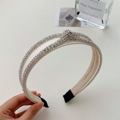 Luxury Rhinestone Chain Headband Fashion Hair Accessories Women's Shiny Trend Full Drill Hairband Hair Band Girl Headwear New