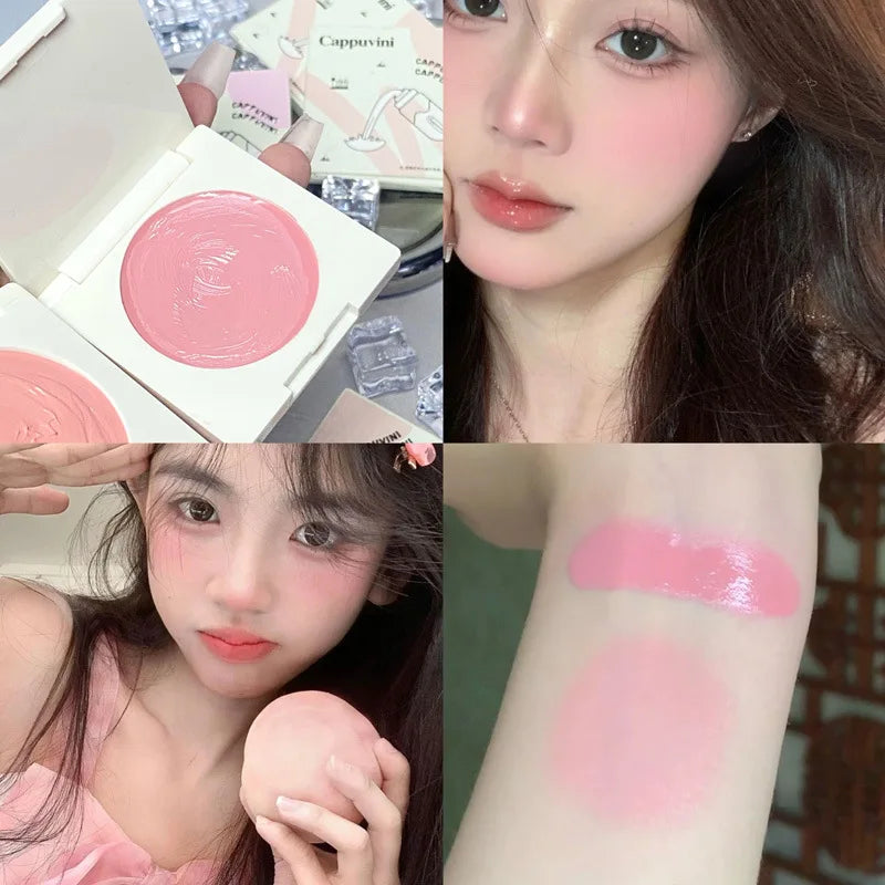 qgtao Monochrome Blush Purple Pink Cheek Tint Cream Natural Lasting Matte Brighten Face Makeup Rouge Contour Shadow Palette Cosmetics