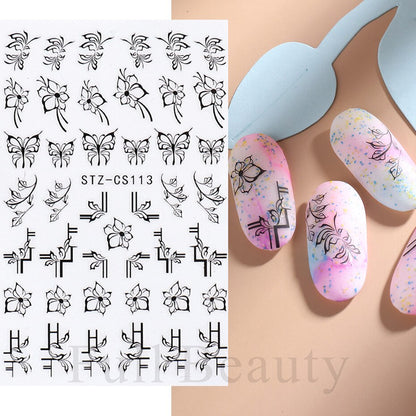 3D Christmas Sticker for Nails Cute Cartoon Sliders Snowflake Elk Xmas Tree Decal Gel Polisn Manicure Nail Art Decor SACA717-724