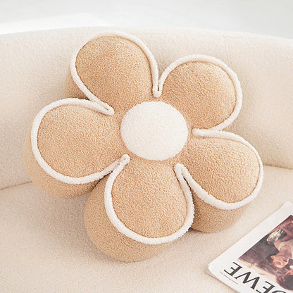 Nordic Elegant Black& WhiteCamellia Flower Cushion Good Words Pillow Stuffed Classic Dot Ball Blossom Chair Sofa Seat Home Decor