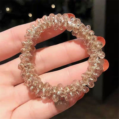 1pc Women Crystal Pearls Hair Rope Handmade Elastic Beaded Ponytail Holders Hair Ties For Women And Girls Hair Accessories