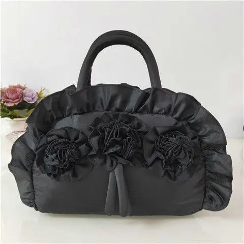 qgtao Gothic Purple Y2k Hand Bag Women New Dark Lolita Soft Chic Handle Purse Female Vintage Flower Cute Mini Bag Bolso Mujer