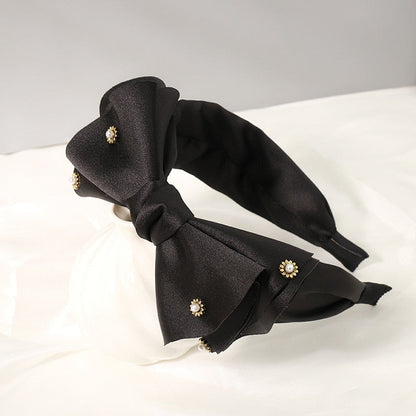 Solid Fabric Satin Hair Scarf Band Hairband for Women Girl Korea Headbands Fashion Accessorie