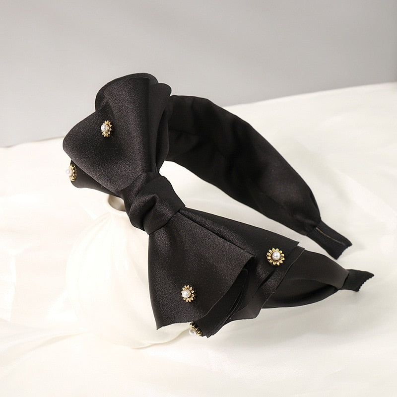 Solid Fabric Satin Hair Scarf Band Hairband for Women Girl Korea Headbands Fashion Accessorie
