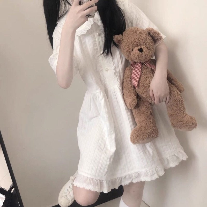 Kawaii White Mini Dress