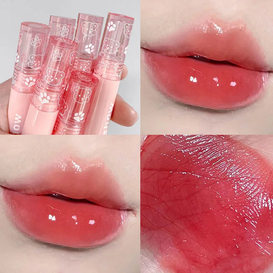 qgtao  -  Cute Bear Velvet Lip Gloss Girl's Matte Lip Glaze Waterproof Lasting Transparent Red-brown Lip Mud Korean Makeup Liquid Lipstick