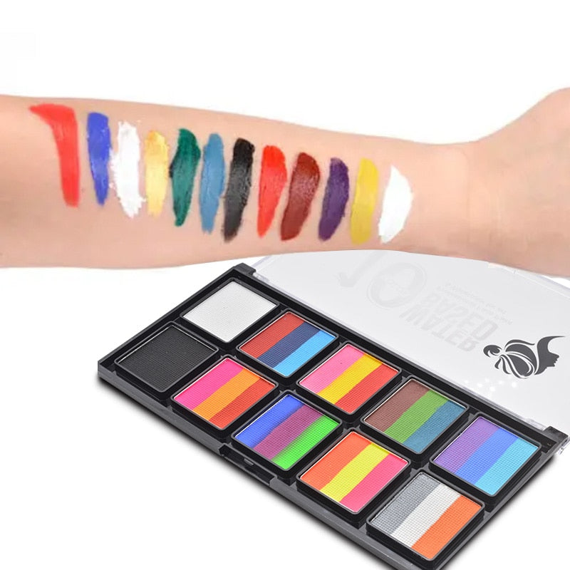 qgtao  10 Colors Face and Body Painting Water-based Oil Painting Halloween Party Makeup Beauty Tools Wholesale Body Painting Palette