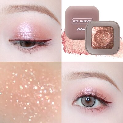 Novo Shimmer Loose Eye Shadow Powder Makeup Pigment Waterproof Glitter Eyeshadow 3D Nude Metallic Eyes Powder Cosmetics