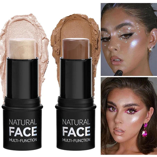 qgtao  Makeup Stick Highlighter Blush Stick Cheek Rouge Contour Bronzer Highlight Shadow Pen Face Brightening Cosmetics