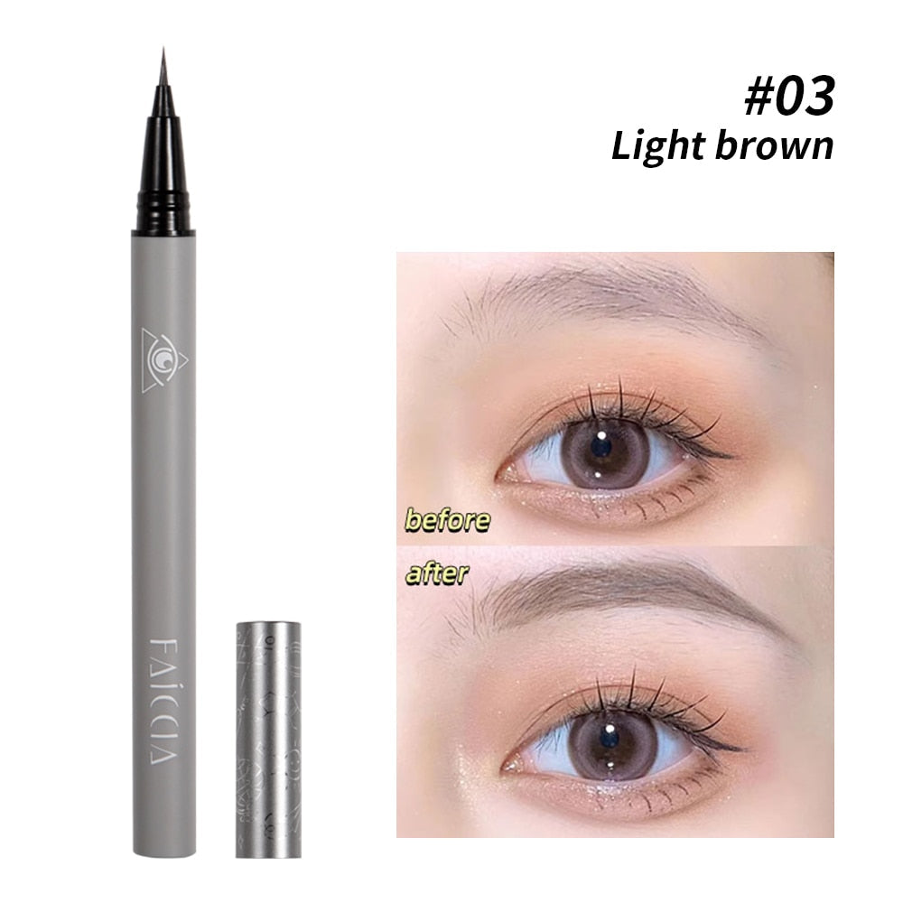 0.01mm Head Eyebrow Pencil Sweat-proof  Ultra Fine Liquid Eeyeliner Lying Silkworm Pen Lasting Waterproof Makeup Eye Cosmetics