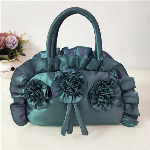 qgtao Gothic Purple Y2k Hand Bag Women New Dark Lolita Soft Chic Handle Purse Female Vintage Flower Cute Mini Bag Bolso Mujer