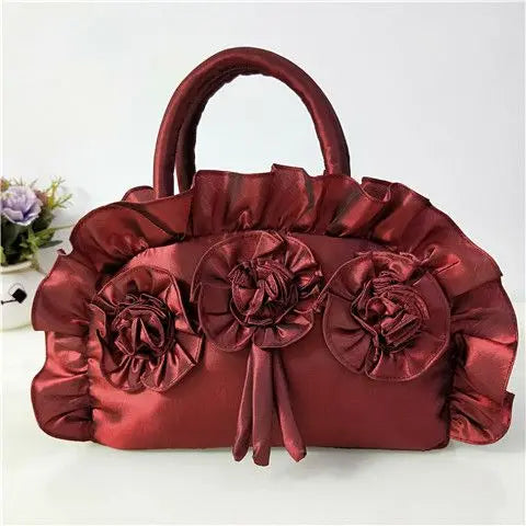 qgtao Gothic Purple Y2k Hand Bag Women New Dark Lolita Soft Chic Handle Purse Female Vintage Flower Cute Mini Bag Bolso Mujer