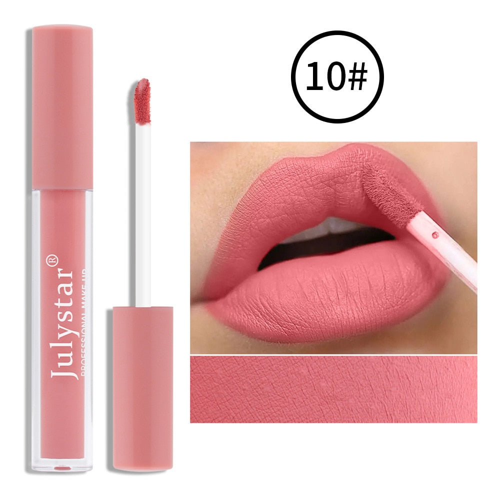 12 Colors Matte Velvet Lip Gloss Waterproof Long Lasting Liquid Lipstick Cosmetics Beauty Stay 24 Hours Makeup